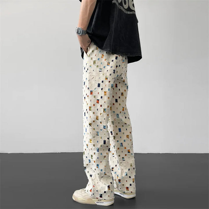 Men's Distressed Patchwork Trousers – Relaxed Streetwear Style – view 4