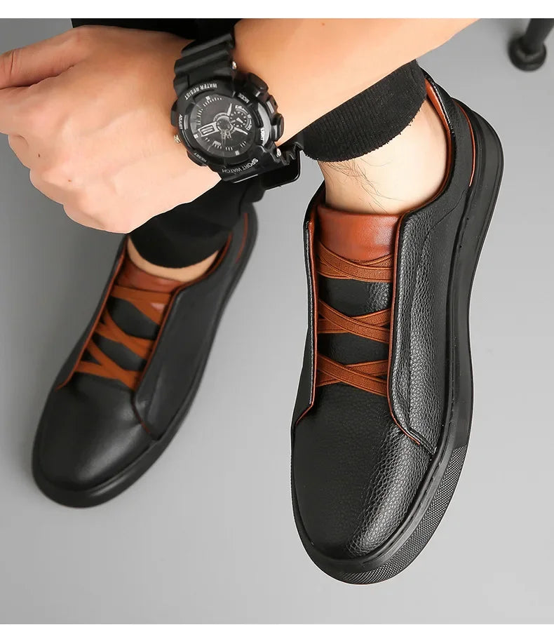 Men's Leather Trainers – Cushioned Low-Profile Everyday Shoes – view 9