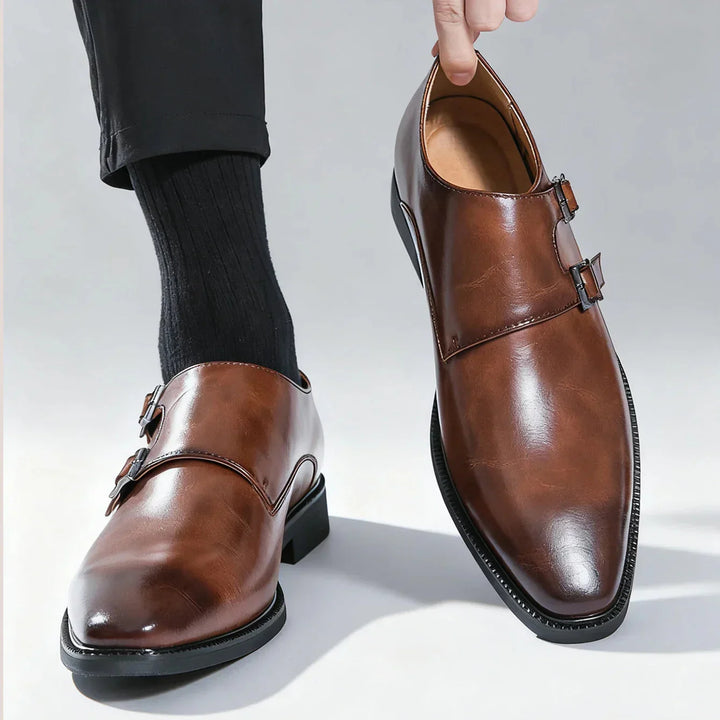 Men's Leather Monk Strap Loafers – Smart Casual Dress Shoes – view 2