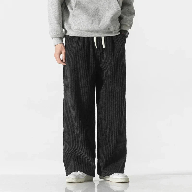 Men's Corduroy Trousers – Kyoto Relaxed Straight-Leg Minimalist – view 9