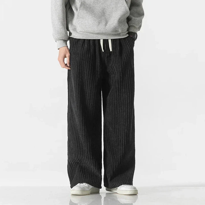 Men's Corduroy Trousers – Kyoto Relaxed Straight-Leg Minimalist – view 9