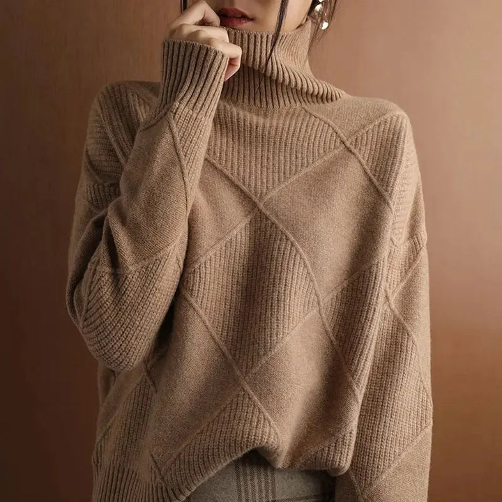 Women's Cable Knit Roll Neck Jumper – Soft Everyday Warmth