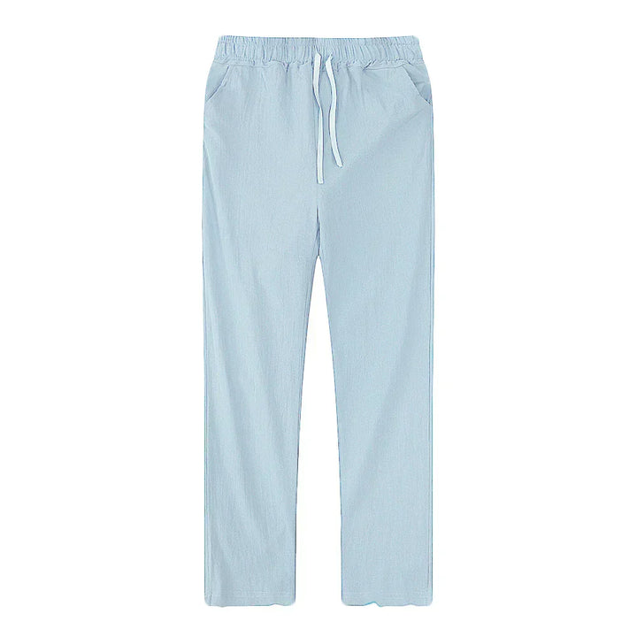 Men's Linen Blend Drawstring Trousers – Lightweight Summer Wear – view 10