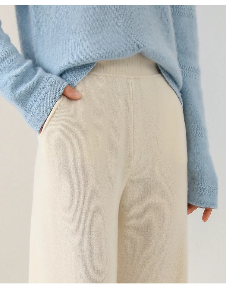Women's Merino Wool Wide-Leg Trousers – High-Waisted Comfort – view 3