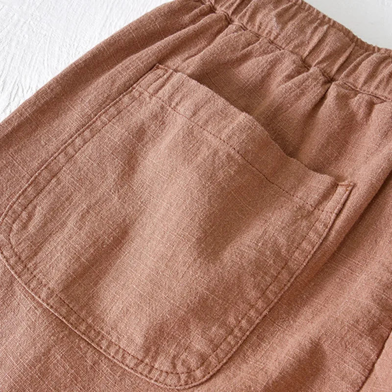 Men's Linen Blend Shorts – Relaxed Drawstring Summer Shorts – view 4