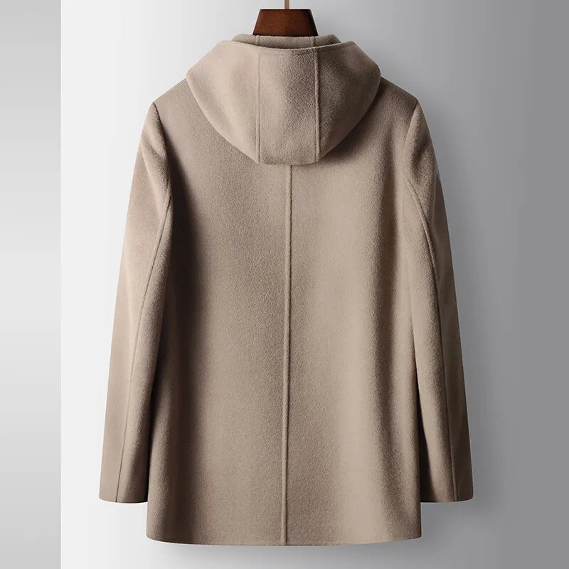 Men's Pure Wool Hooded Overcoat – Refined City Winter Coat – view 3