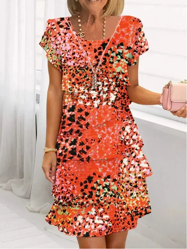 Women's Elegant Comfort Ruffle Dress - Timeless & Flattering