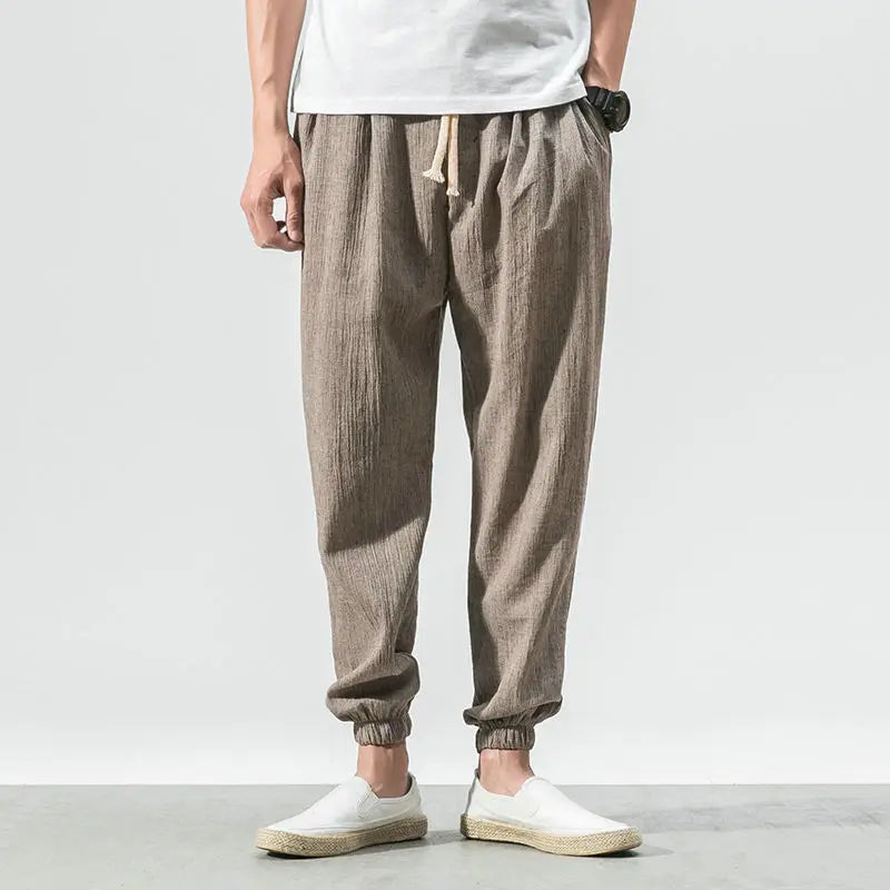 Men's Osaka Comfort Linen Trousers – Tapered Breathable Summer – view 8