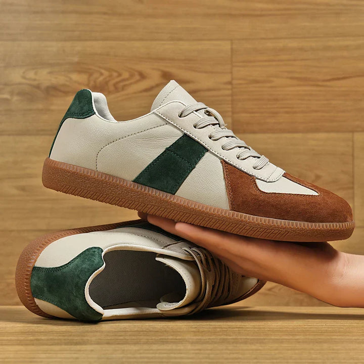 Men's Freedom 67 Vegan Leather Trainers – Suede-Trim Gum Sole – view 2