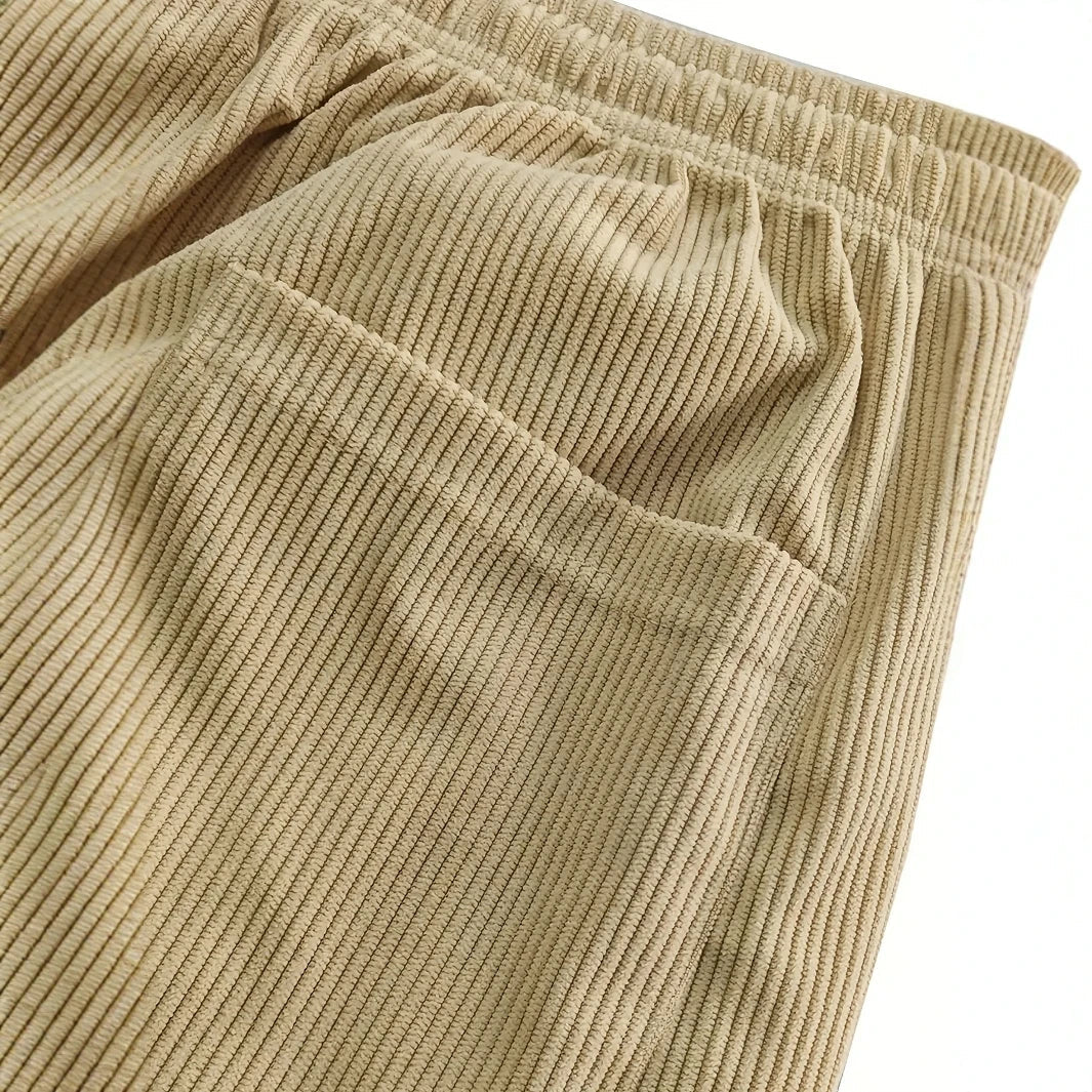 Men's Corduroy Joggers – Soft Straight-Leg Drawstring Trousers – view 5