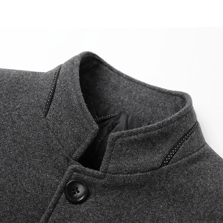 Men's Wool-Blend Overcoat – Quilted Warm Winter Coat – view 4