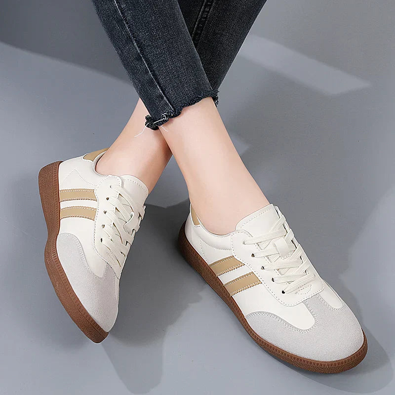 Women's Retro Suede Trainers – Cushioned Gum-Sole Sneakers