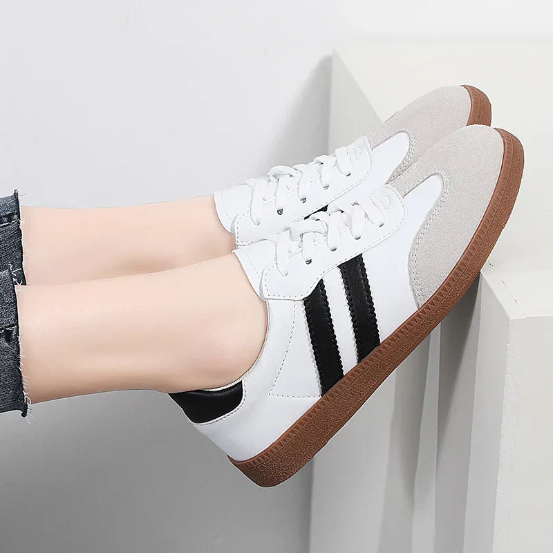 Women's Retro Suede Trainers – Cushioned Gum-Sole Sneakers