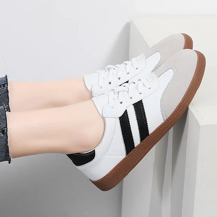 Women's Retro Suede Trainers – Cushioned Gum-Sole Sneakers