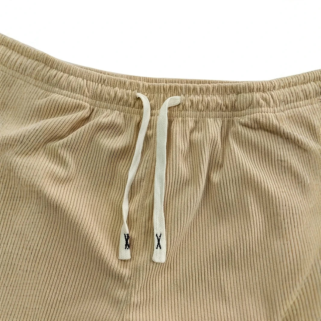 Men's Corduroy Joggers – Soft Straight-Leg Drawstring Trousers – view 3