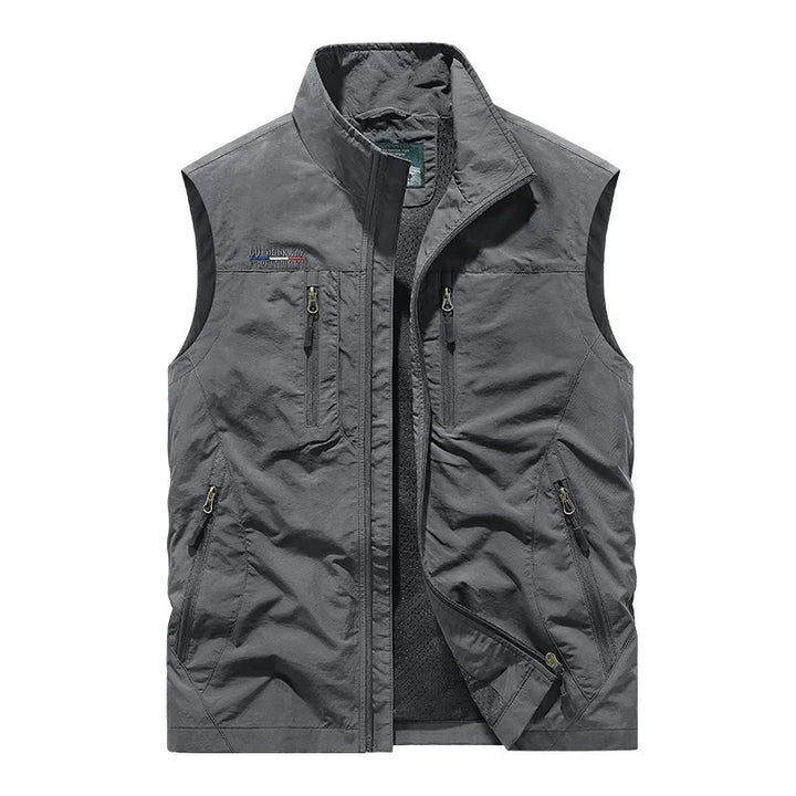 Men's Multi-Pocket Utility Gilet – Lightweight Nylon Vest – view 4
