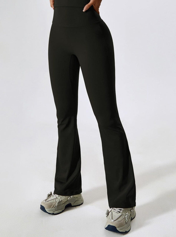 Women's High-Waisted Flared Leggings – Stretch Gym to Yoga Wear