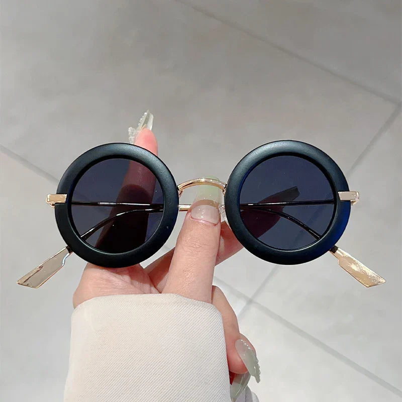 Women's Polarised Round Sunglasses – UV400 Two-Tone Frames