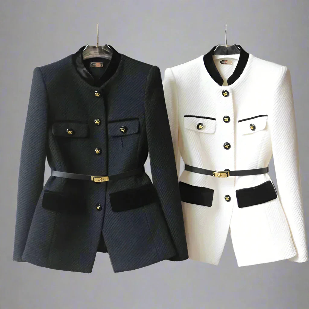 Women's Wool Blend Tailored Jacket – Smart Mid-Length Layer – view 2