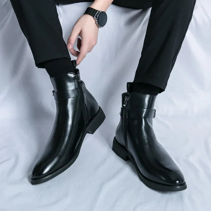Men's Leather Chelsea Boots – Smart Casual Zip Ankle Boots
