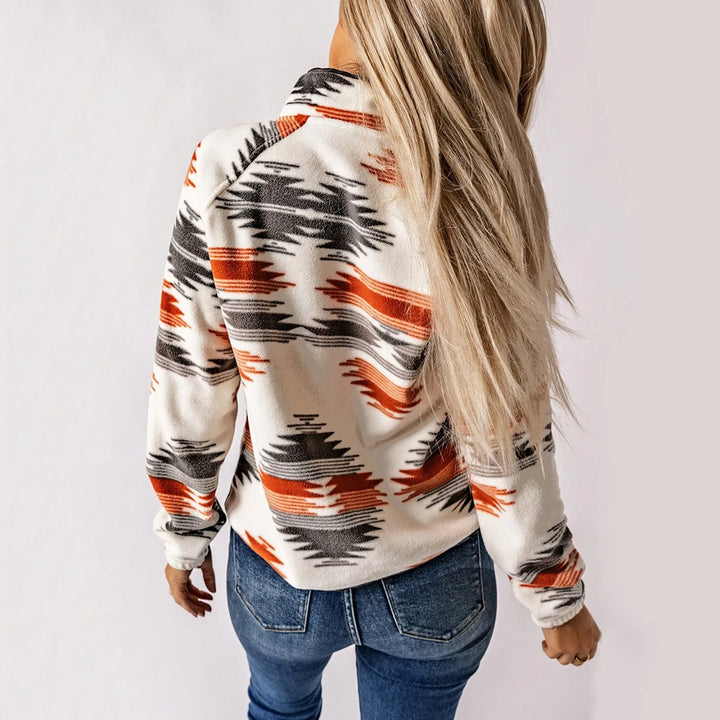 Women's Fleece Button-Up Jacket – Cosy Colour-Block Layering – view 4
