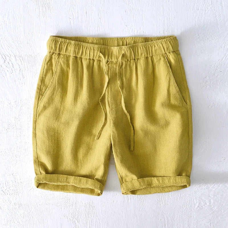 Men's Linen Blend Shorts – Relaxed Drawstring Summer Shorts – view 7