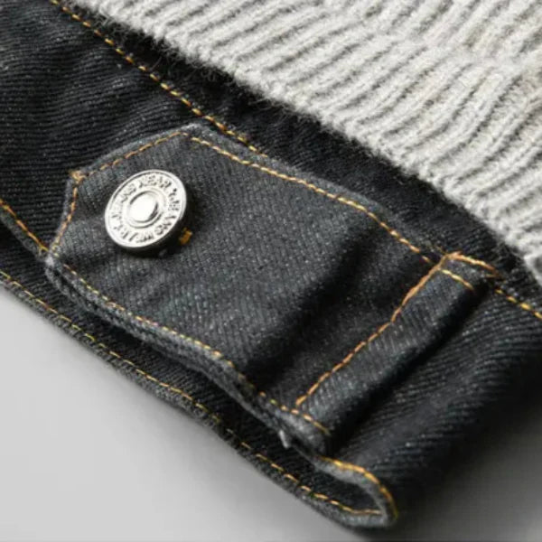 Men's Merino Wool Jacket – Denim-Trim Casual Overlayer – view 4