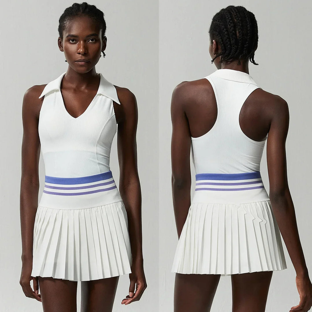 Women's Pleated Tennis Set – Quick-Dry Crop Top & Skirt