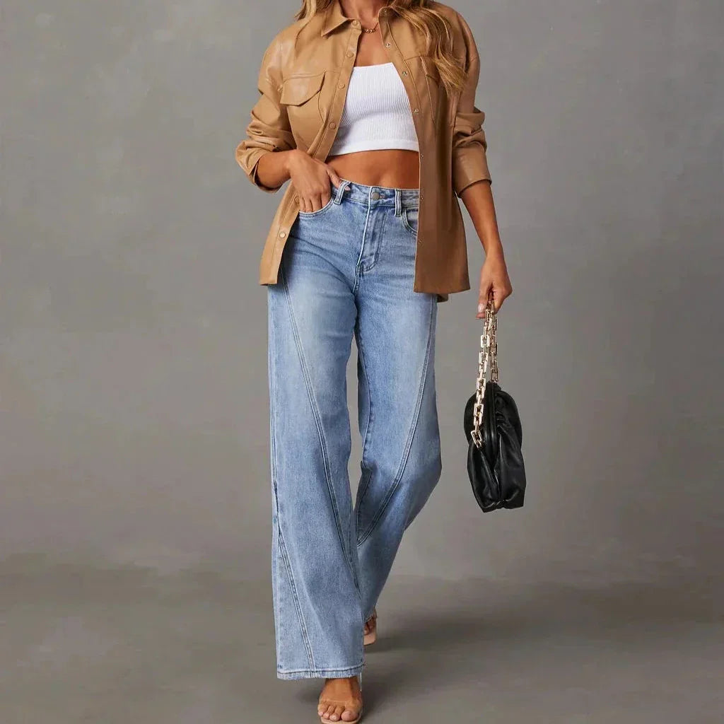 Women's Wide Leg Denim Jeans – Relaxed Everyday Comfort – view 5