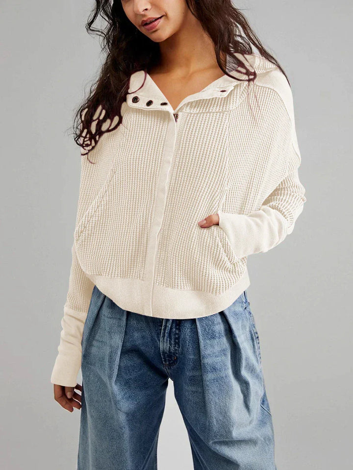 Women's Cropped Cotton Blend Hoodie – Soft Casual Layering