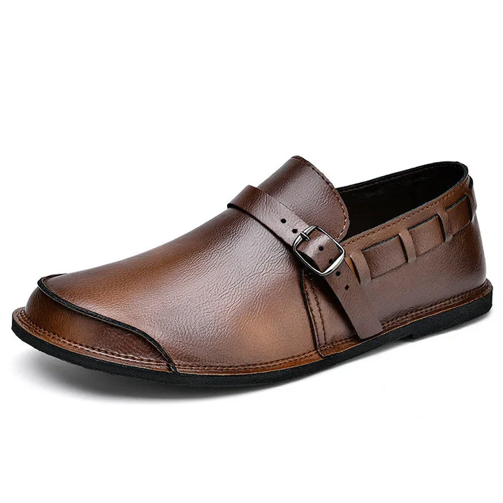 Massimo Men's Burnished Leather Monk Strap Loafers – Smart Shoes – view 3