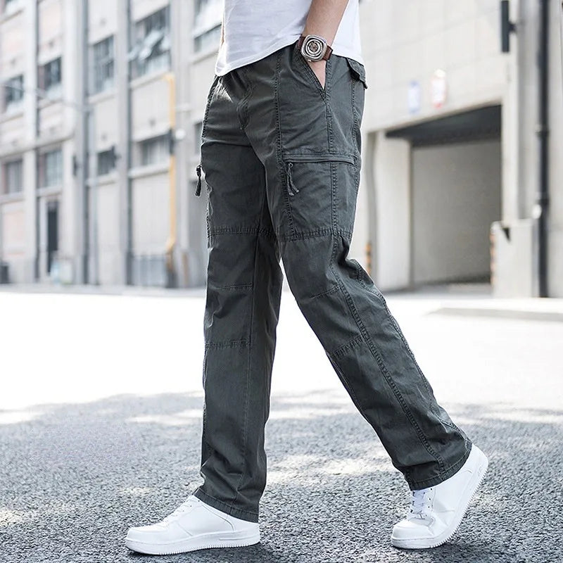 Men's Cotton Cargo Trousers – Tech Relaxed Fit Utility Pockets – view 3
