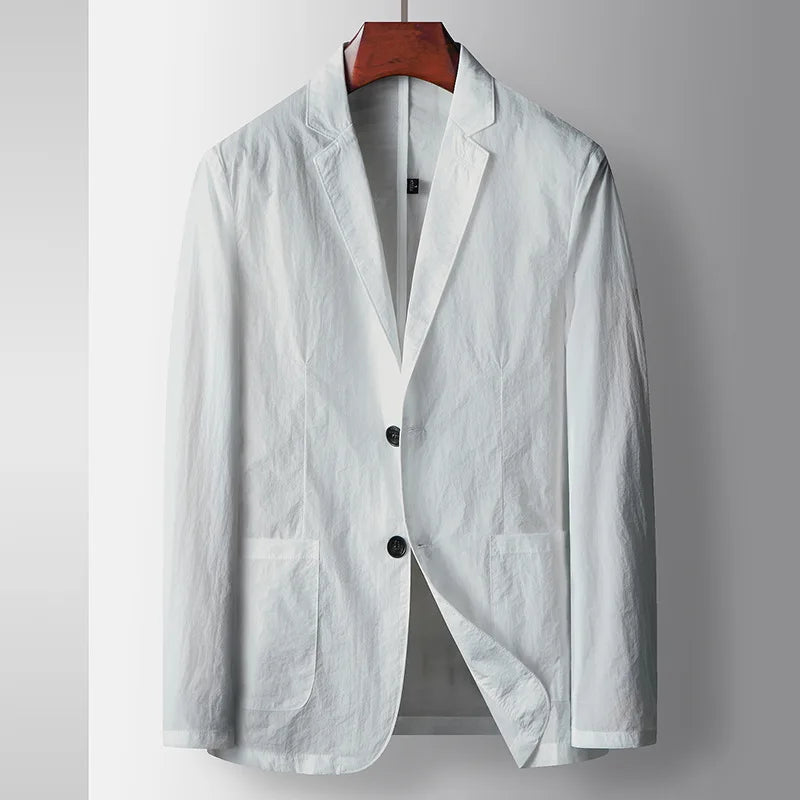 Men's Slim Tailored Blazer – Smart Office to Evening Jacket – Grey
