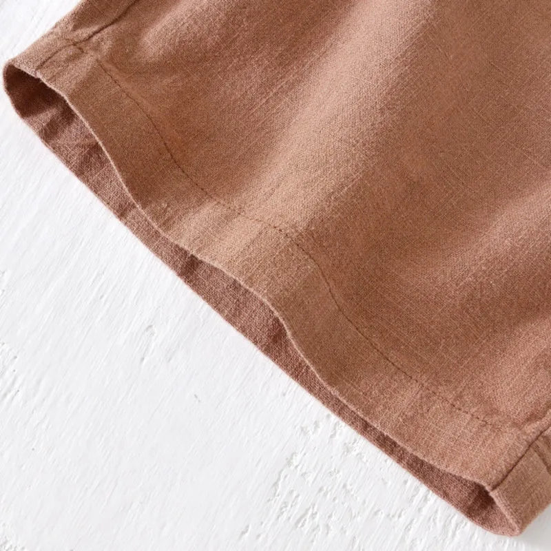 Men's Linen Blend Shorts – Relaxed Drawstring Summer Shorts – view 3