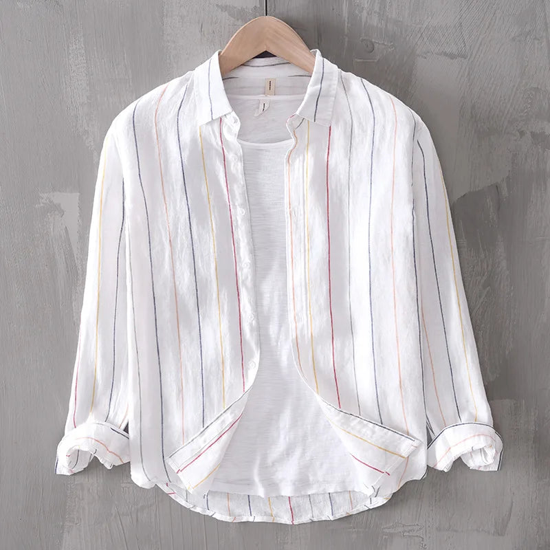 Men's Linen Button-Down Shirt – Breathable Summer Tailoring