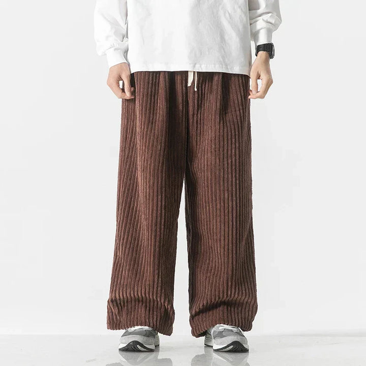 Men's Corduroy Trousers – Kyoto Relaxed Straight-Leg Minimalist – view 7