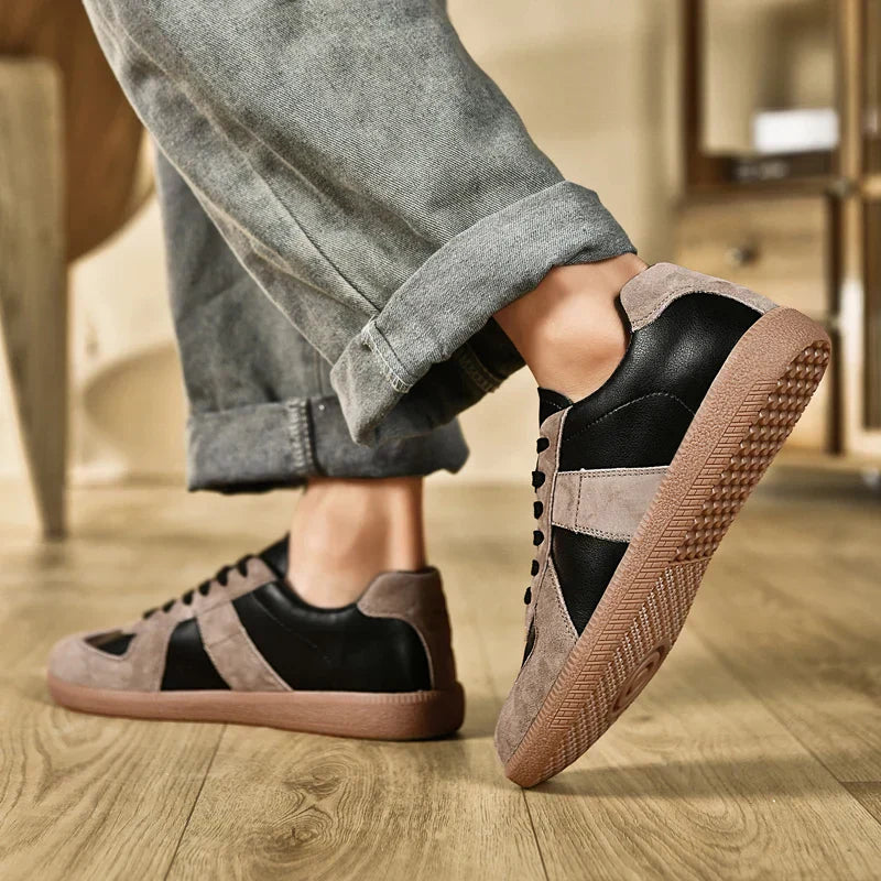 Men's Freedom 67 Vegan Leather Trainers – Suede-Trim Gum Sole – view 6