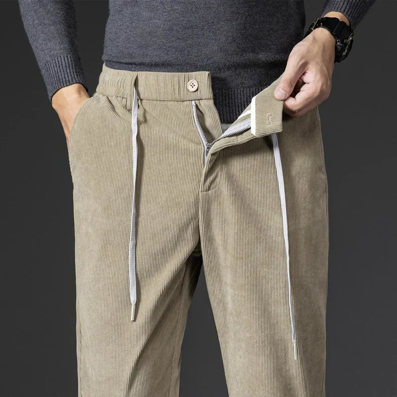 Men's Corduroy Trousers – Stretch Waist Smart Casual Cords – view 2