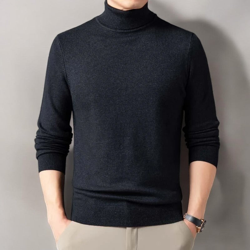 Men's Cashmere Blend Turtleneck Jumper – Warm Winter Layering – view 7
