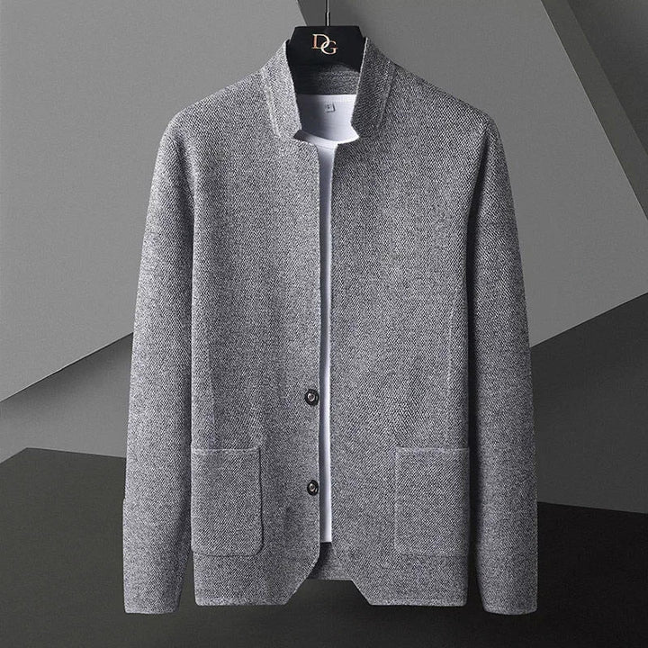 Men's Sterling Knit Cardigan – Stand Collar Two-Button Layer – view 2