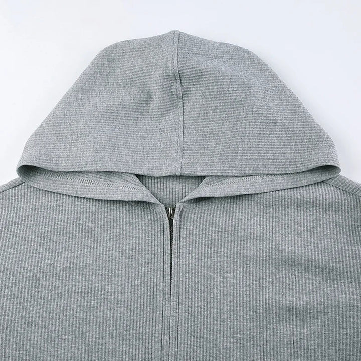 Women's Ribbed Knit Lounge Set – Ridge 3-Piece Hoodie & Shorts