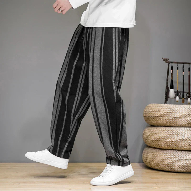 Men's Cotton-Linen Lounge Trousers – Relaxed Tapered Fit – view 4