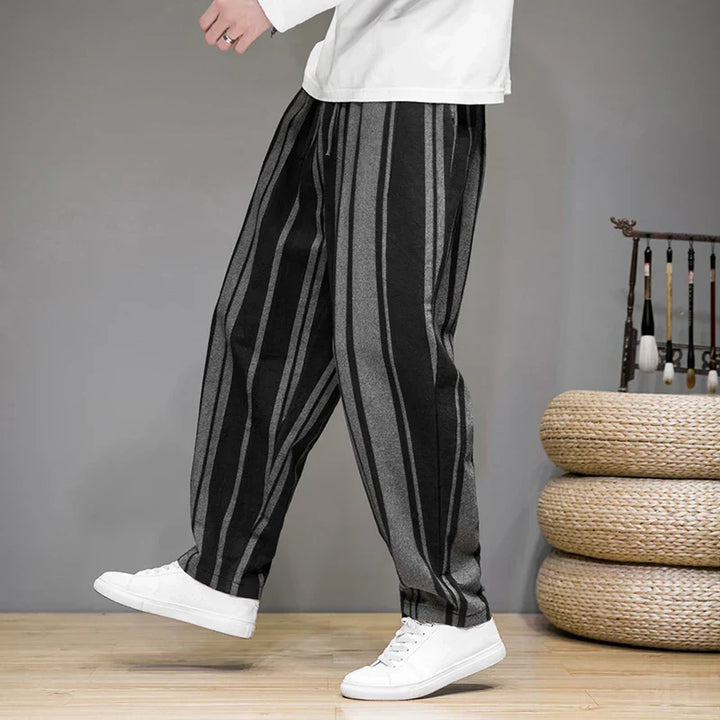Men's Cotton-Linen Lounge Trousers – Relaxed Tapered Fit – view 4