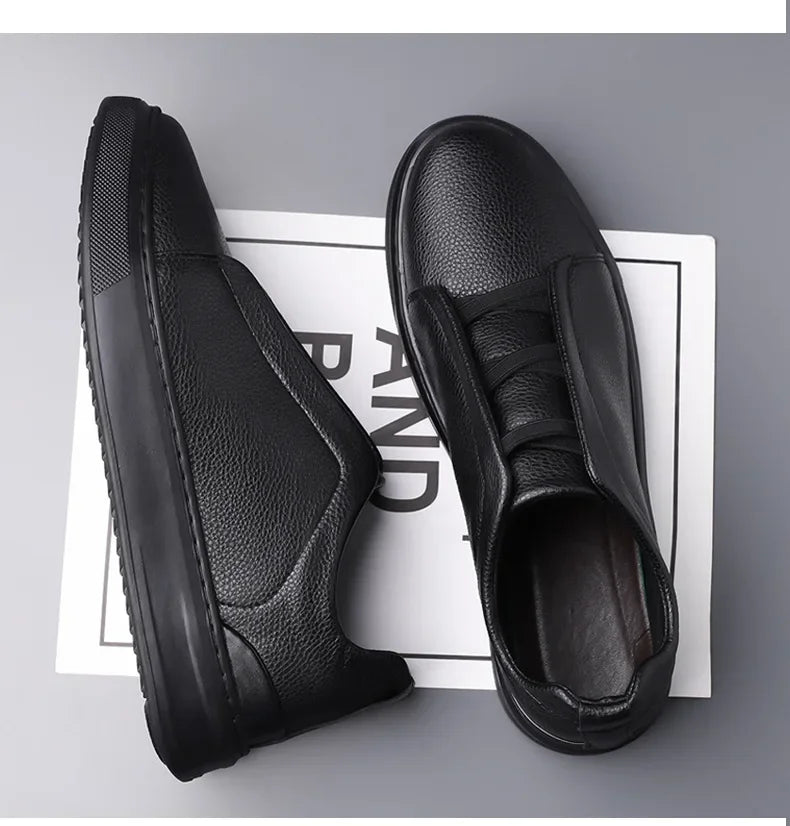 Men's Leather Trainers – Cushioned Low-Profile Everyday Shoes – view 10