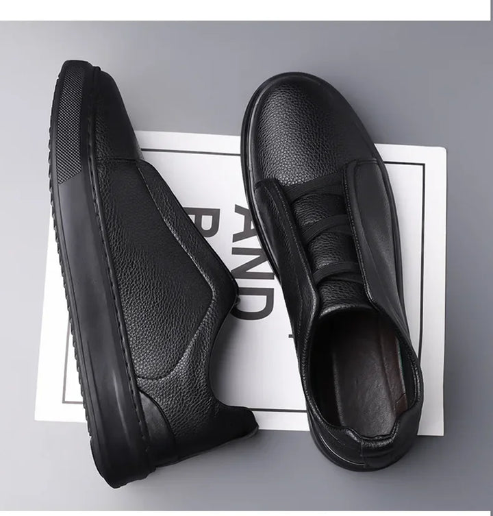 Men's Leather Trainers – Cushioned Low-Profile Everyday Shoes – view 10