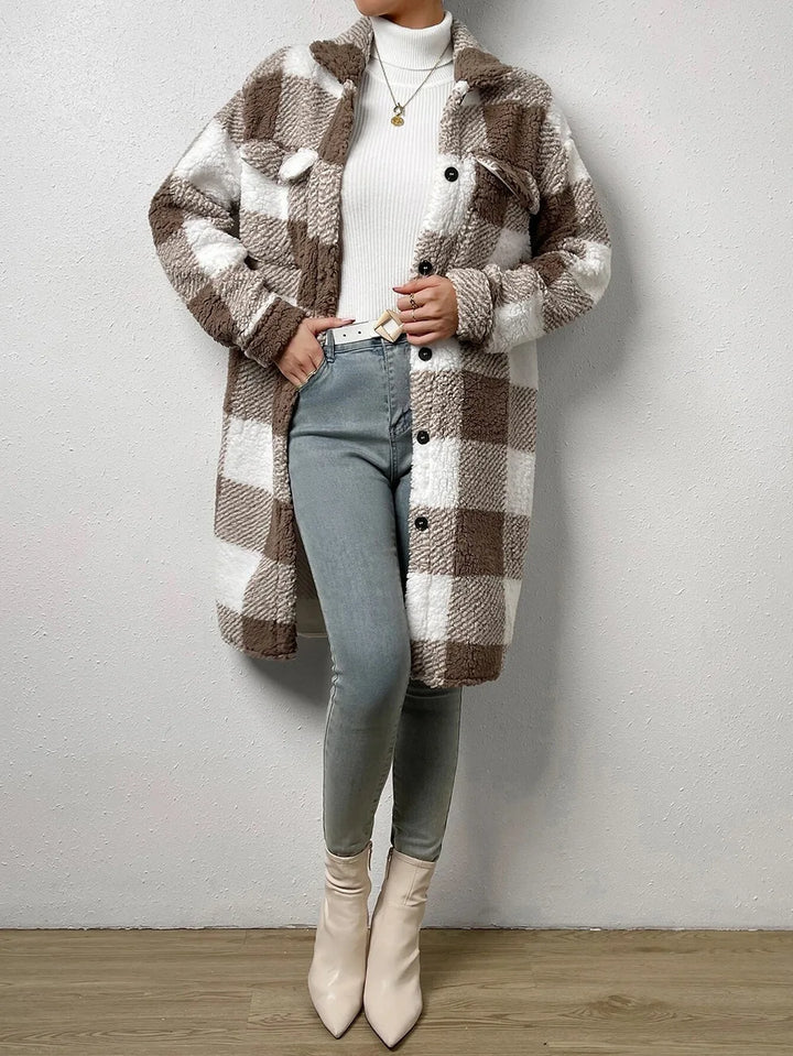 Women's Fleece Trench Coat – Open-Front Relaxed Layering Piece – view 5