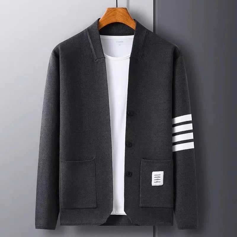 Men's Knitted Button-Up Cardigan – Lightweight Layering Knitwear – view 2