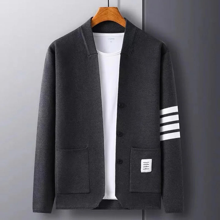 Men's Knitted Button-Up Cardigan – Lightweight Layering Knitwear – view 2
