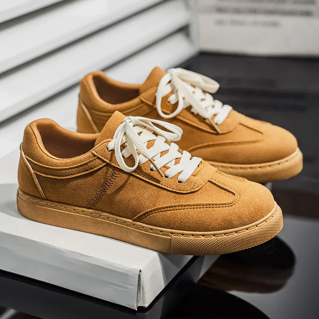 Men's Suede Low-Top Trainers – Gum Sole Casual Sneakers – view 6