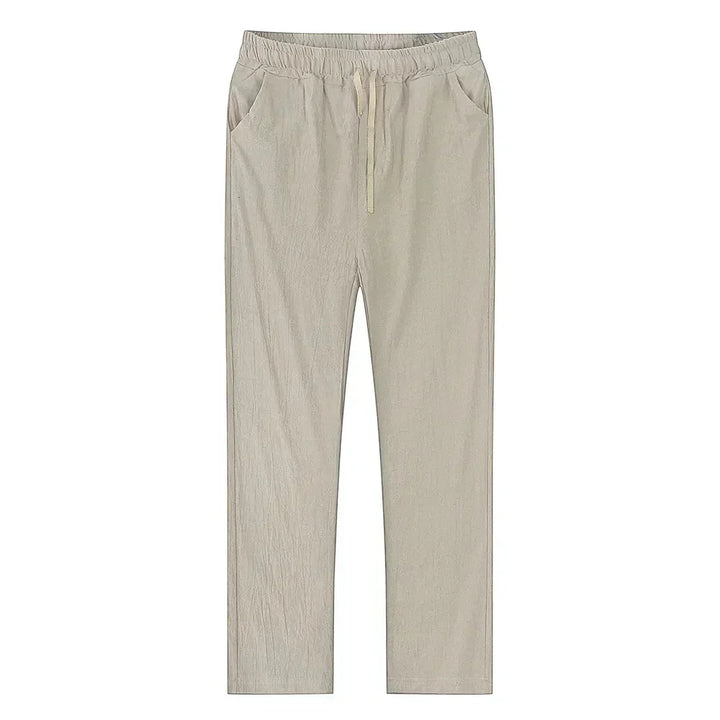 Men's Linen Blend Drawstring Trousers – Lightweight Summer Wear – view 9
